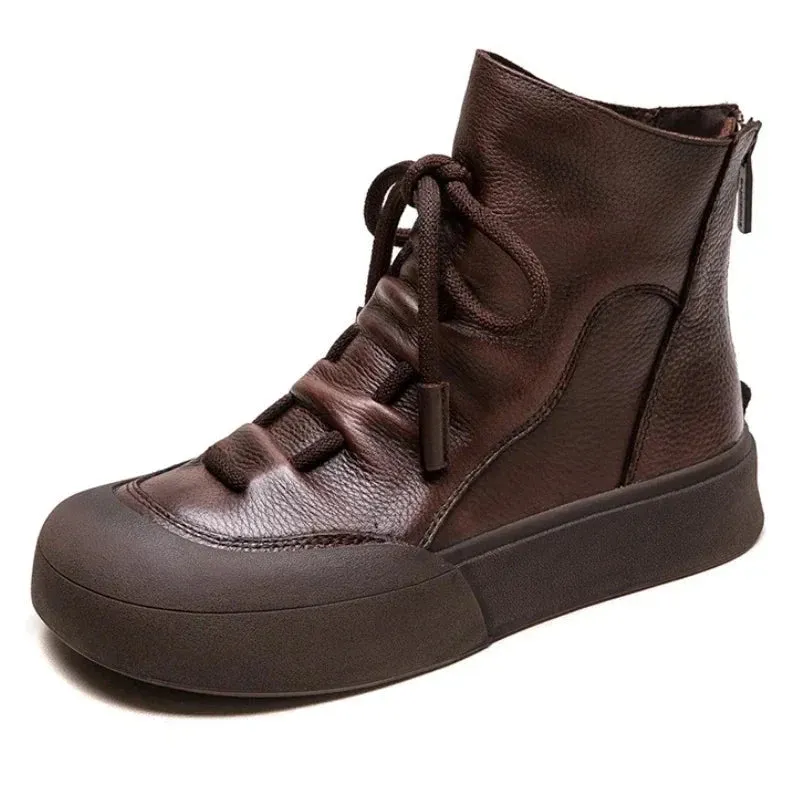 Thick Sole Motorcycle Ankle Boots