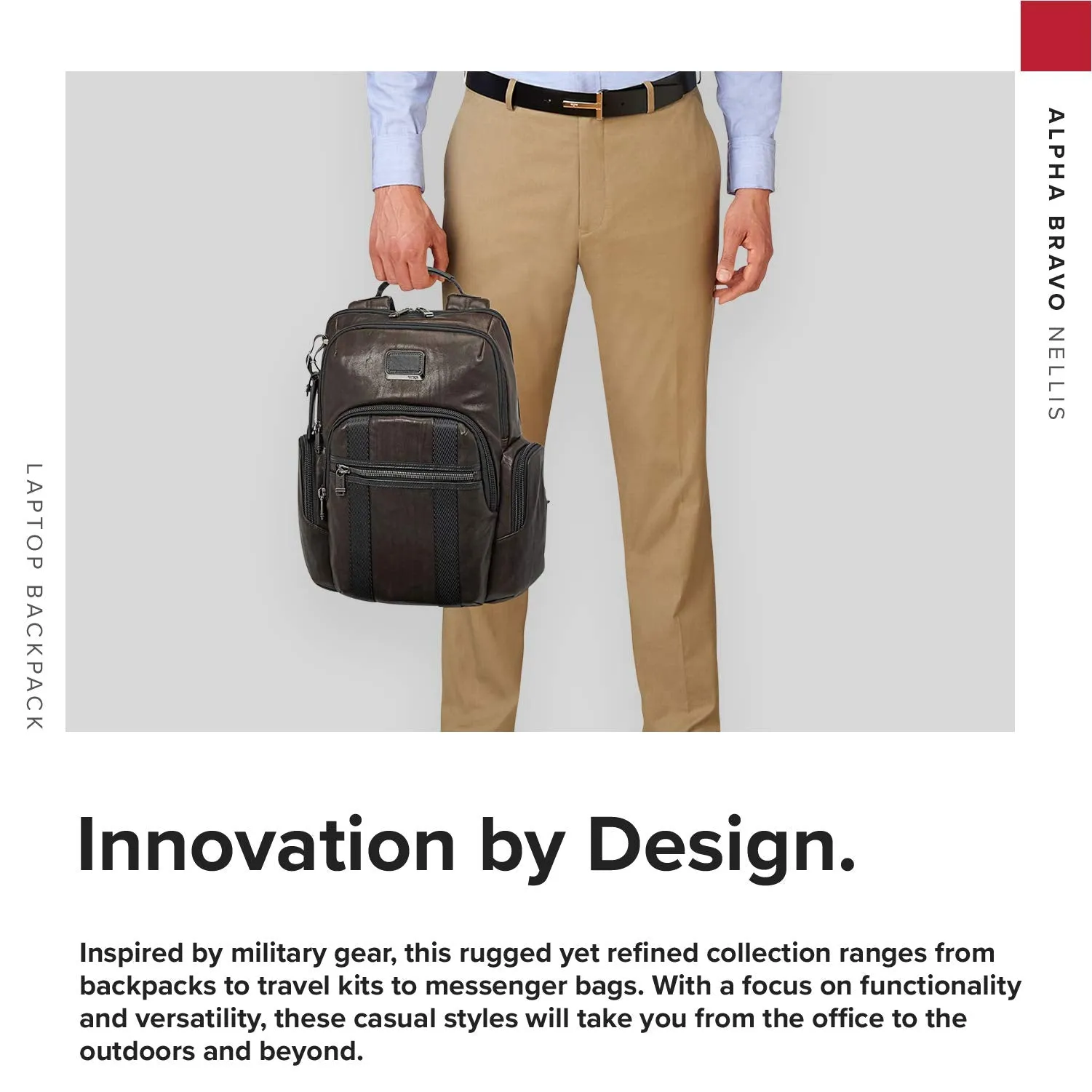 TUMI - Alpha Bravo Nellis Leather Laptop Backpack - 15 Inch Computer Bag for Men and Women - Dark Brown