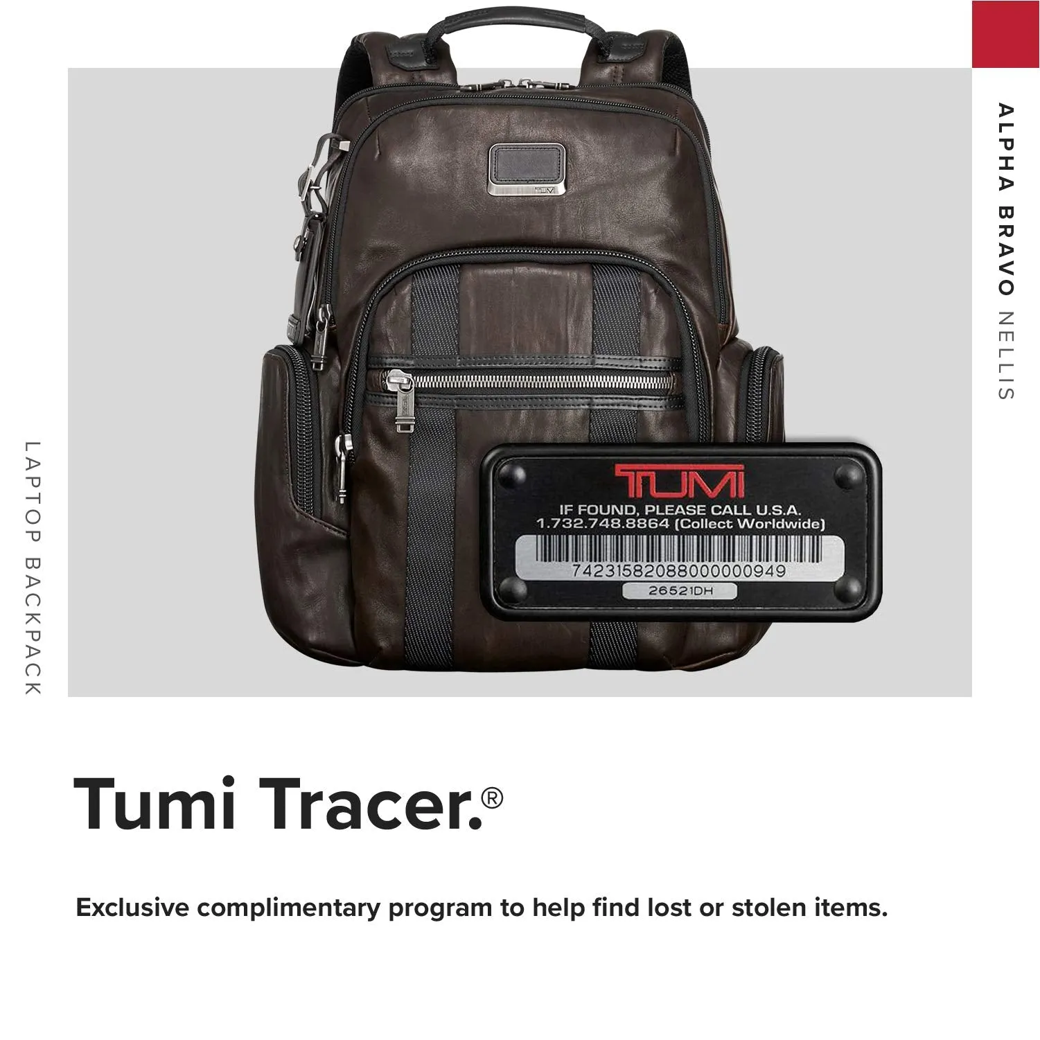 TUMI - Alpha Bravo Nellis Leather Laptop Backpack - 15 Inch Computer Bag for Men and Women - Dark Brown