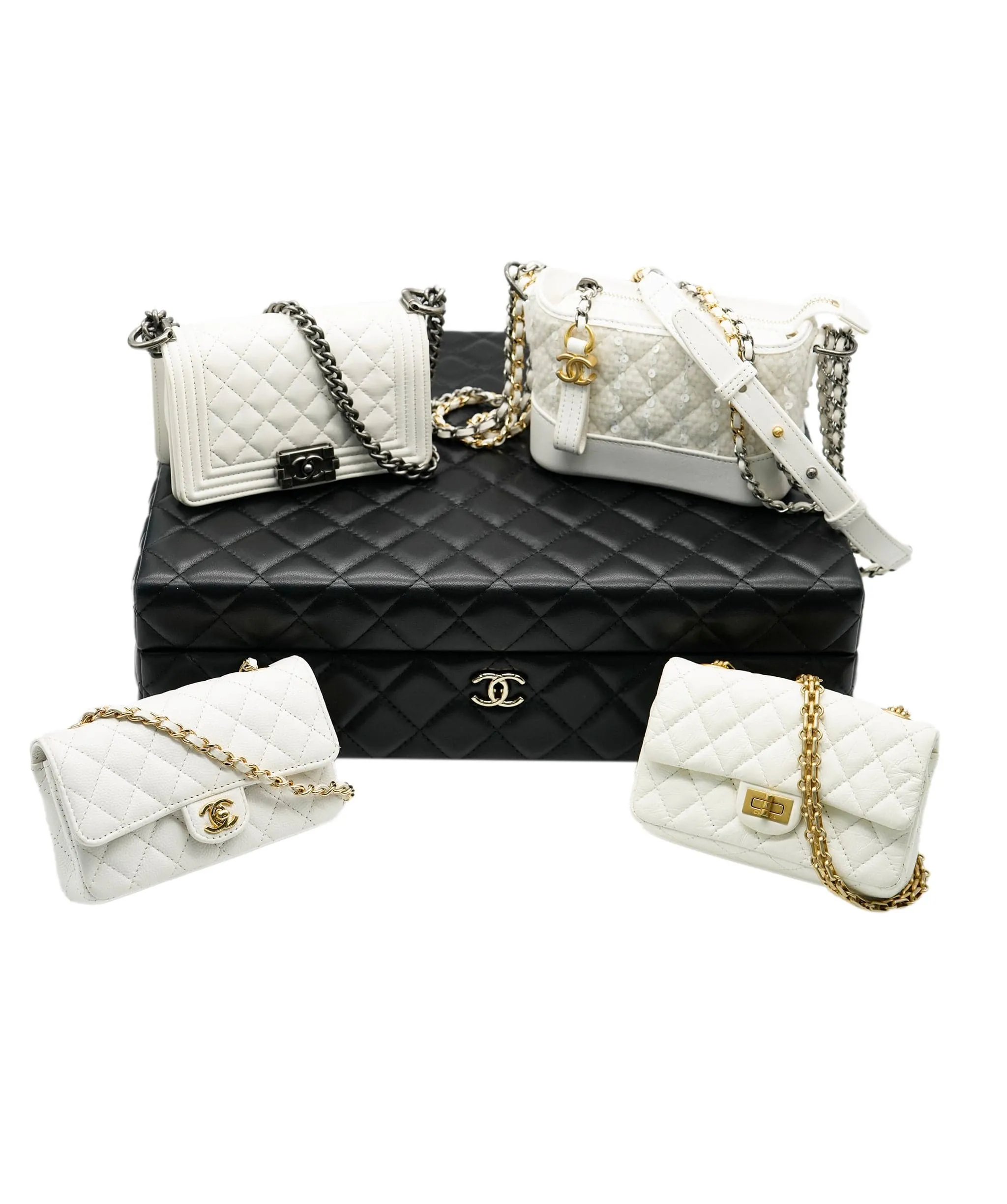 ULTRA RARE* Chanel Set of 4 Mini Iconic White Bags × 1 ASL8573