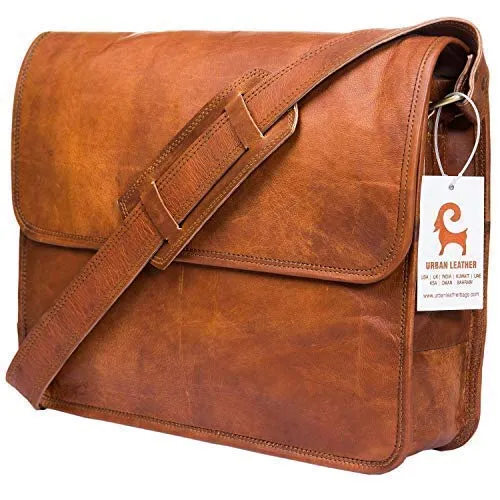 Urban Leather Messenger Bags for Men & Women New Job Gifts for Teen Boys - Laptop Shoulder Bag -