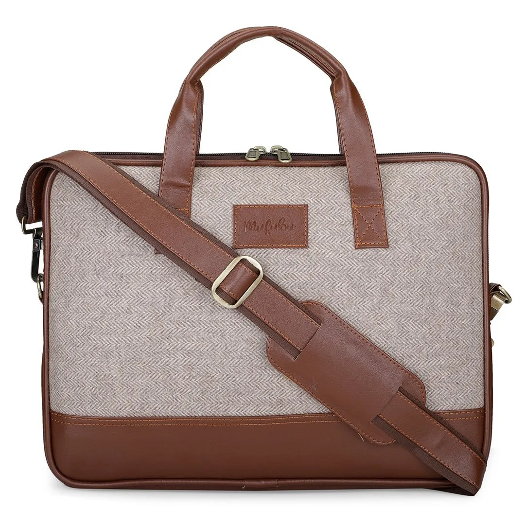 Vegan & Tweed 15.6 Inch Laptop Messenger Bag with Pouch - Old School