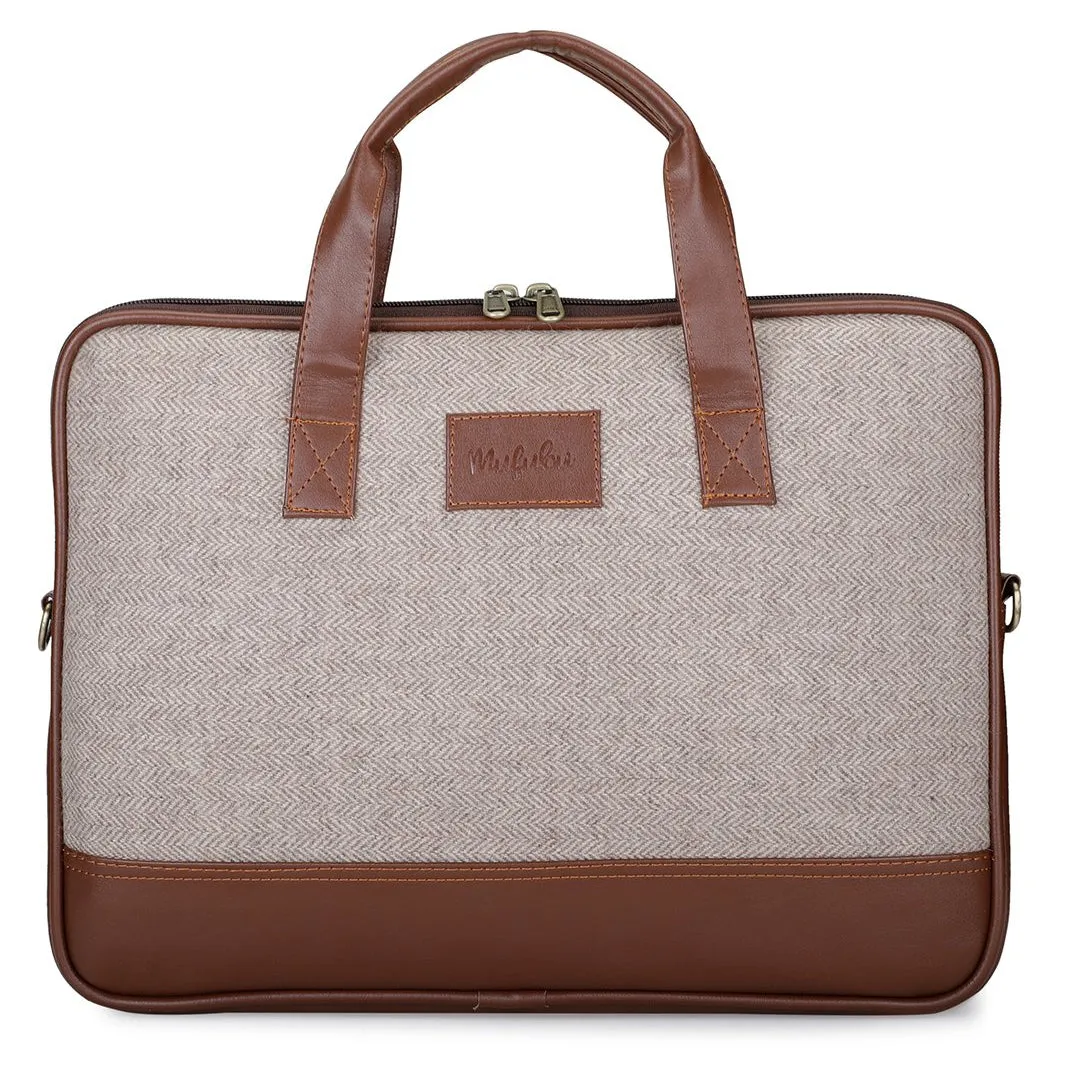 Vegan & Tweed 15.6 Inch Laptop Messenger Bag with Pouch - Old School
