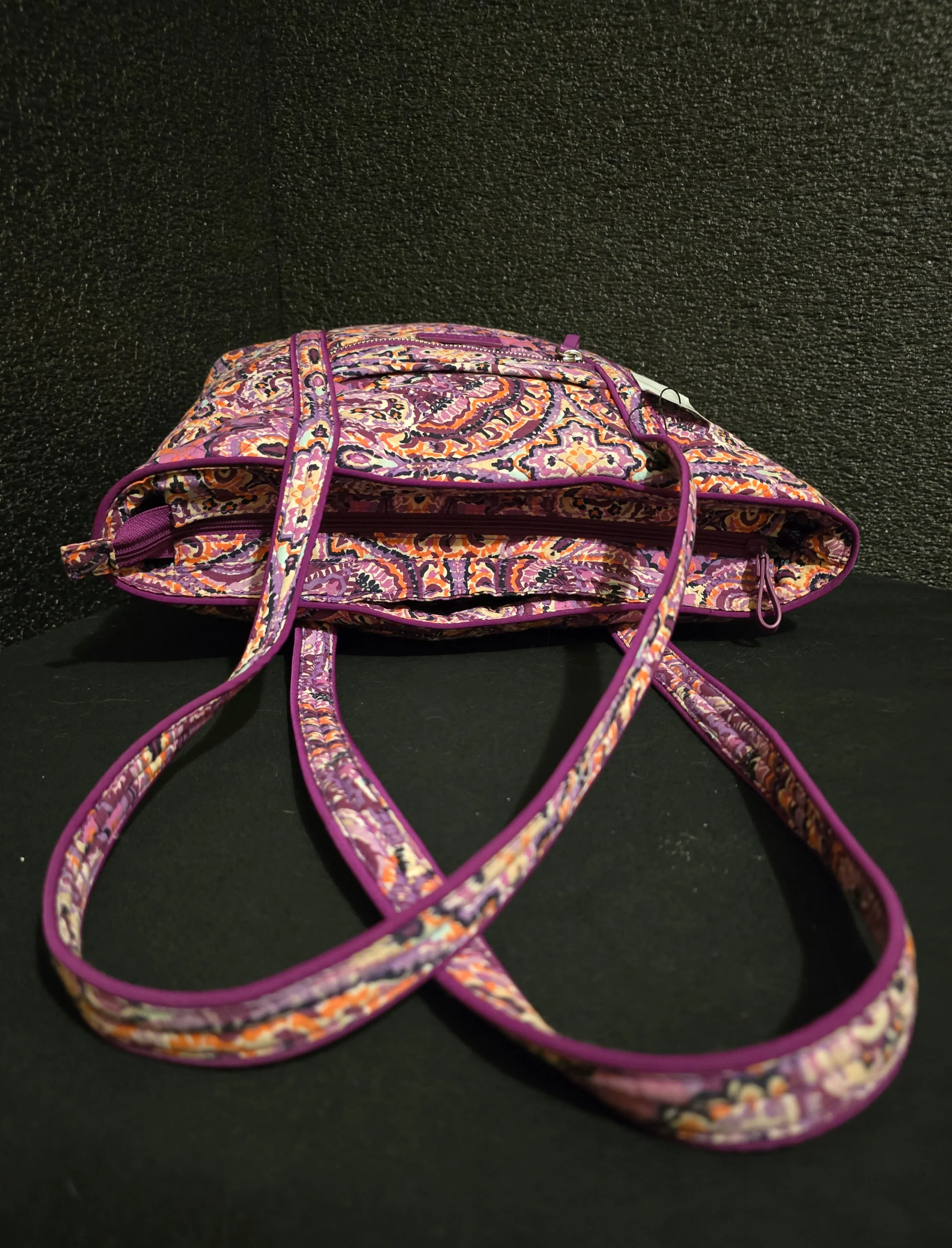 Vera Bradley Dream Tapestry Purple Paisley Tote Satchel Shoulderbag with Wallet