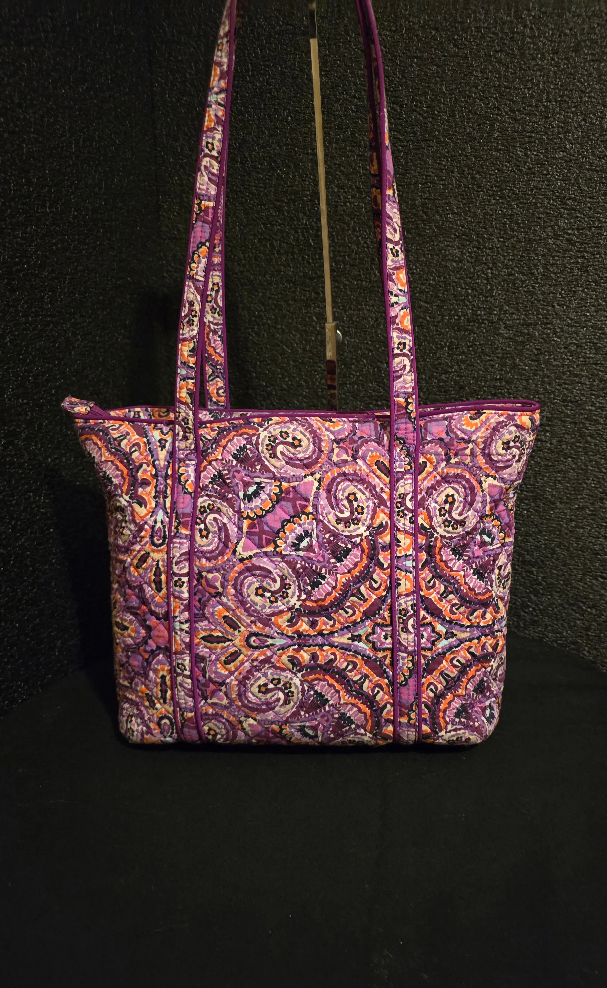 Vera Bradley Dream Tapestry Purple Paisley Tote Satchel Shoulderbag with Wallet