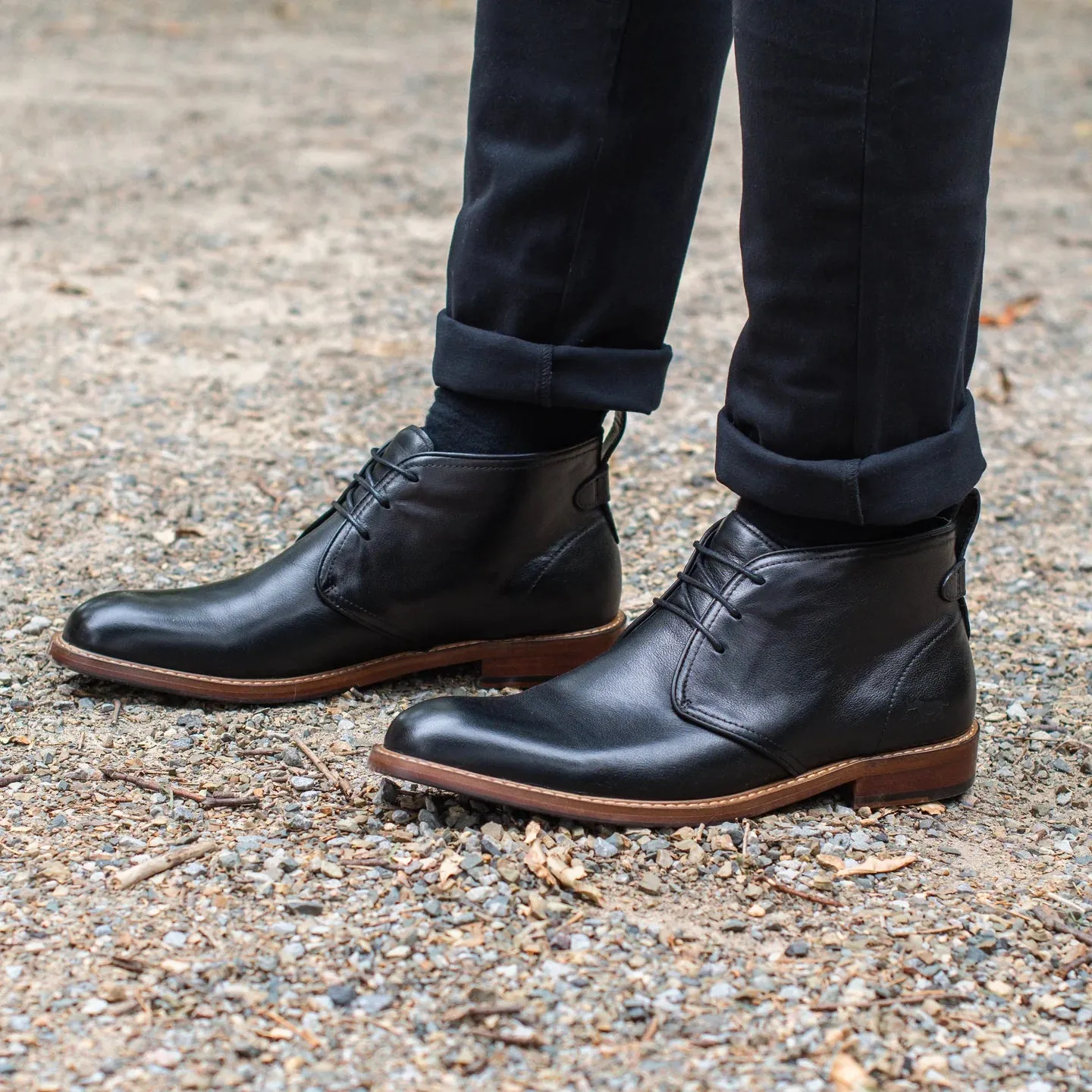 Wild Rhino Bail Black 3 Eyelet Ankle Boot