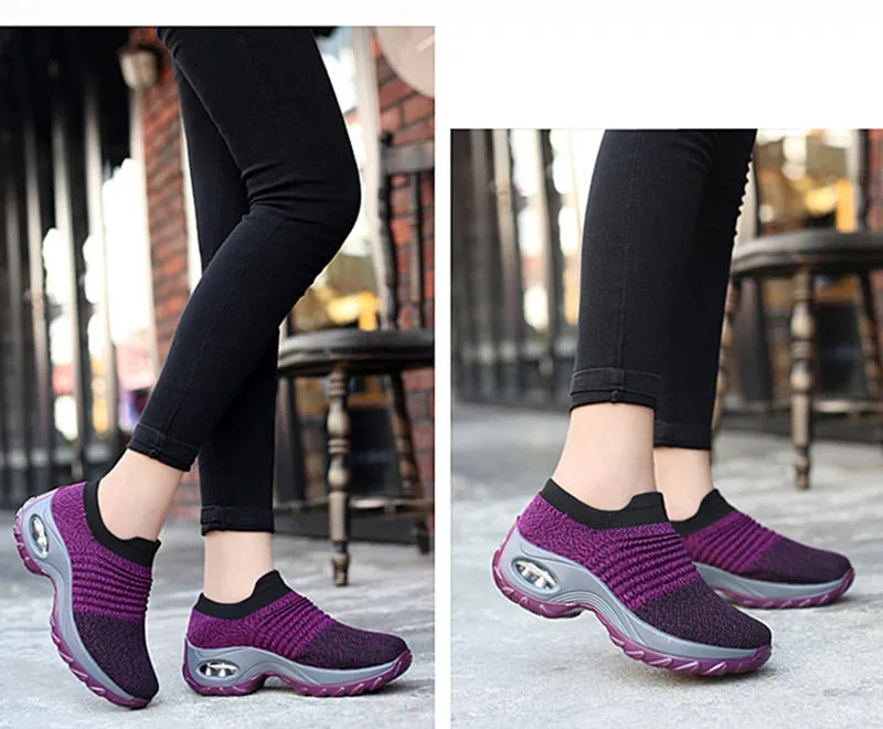 Women Sneakers Thick Bottom Wedge Shoes