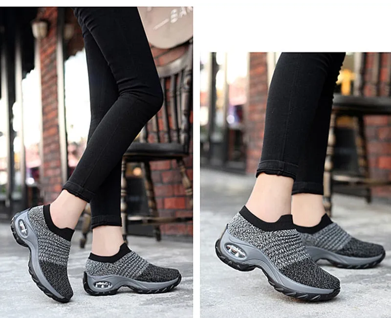 Women Sneakers Thick Bottom Wedge Shoes