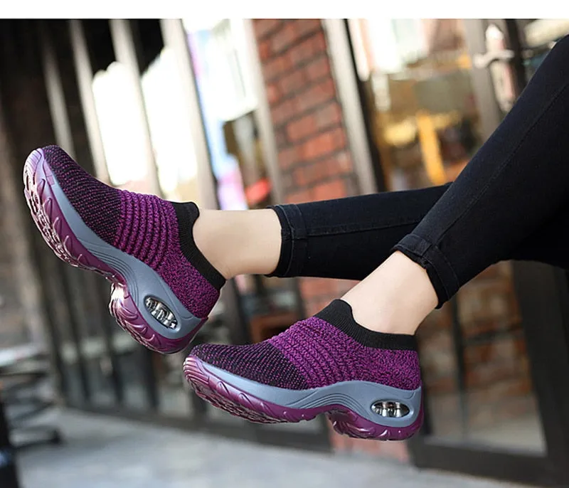 Women Sneakers Thick Bottom Wedge Shoes