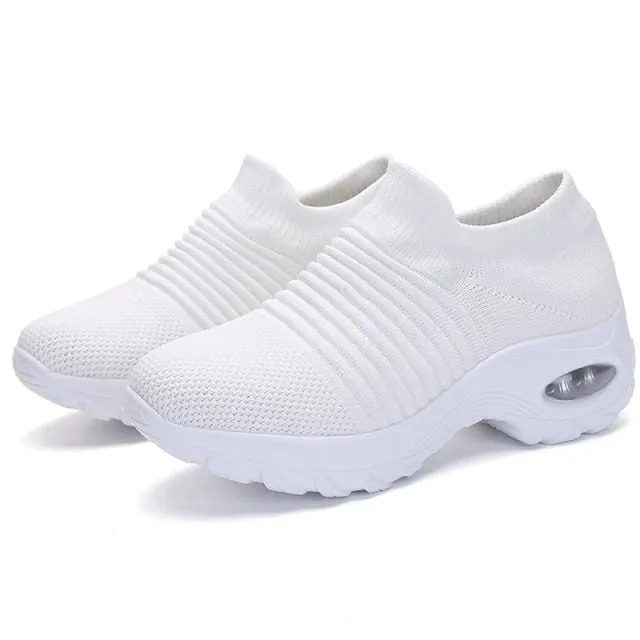 Women Sneakers Thick Bottom Wedge Shoes