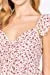 Women's Cami Ruffle Strap Back Smocked Print Floral Woven Linen Top