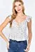 Women's Cami Ruffle Strap Back Smocked Print Floral Woven Linen Top