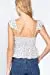 Women's Cami Ruffle Strap Back Smocked Print Floral Woven Linen Top