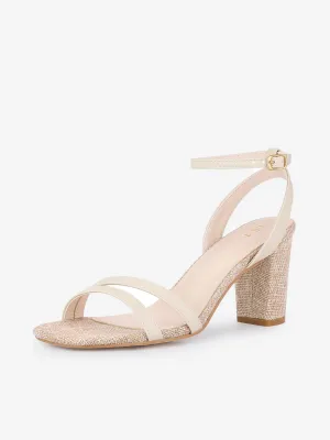 Women's Square Toe Ankle Strap Chunky Heel Sandals